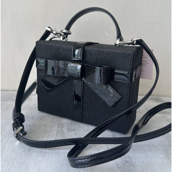 Kate Spade Wrapping Party Gift Box Glittering Crossbody Handbag Black - Picture 10 of 14